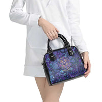 Universal Connection Zodiac Shoulder Handbag Cosmic Eye and Sacred Om Vibration