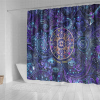 Universal Connection Zodiac Shower Curtain Cosmic Eye and Sacred Om Vibration