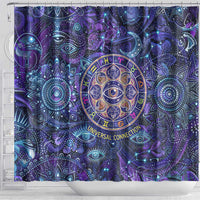 Universal Connection Zodiac Shower Curtain Cosmic Eye and Sacred Om Vibration
