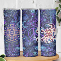Universal Connection Zodiac Skinny Tumbler Cosmic Eye and Sacred Om Vibration