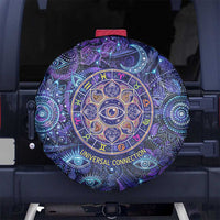 Universal Connection Zodiac Spare Tire Cover Cosmic Eye and Sacred Om Vibration