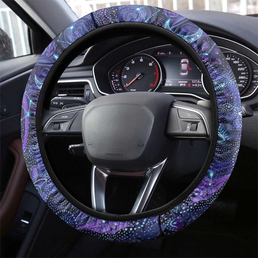 Universal Connection Zodiac Steering Wheel Cover Cosmic Eye and Sacred Om Vibration