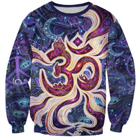 Universal Connection Zodiac Sweatshirt Cosmic Eye and Sacred Om Vibration