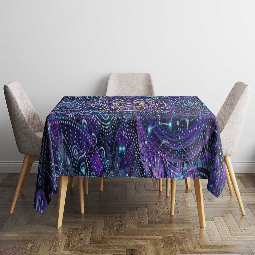 Universal Connection Zodiac Tablecloth Cosmic Eye and Sacred Om Vibration