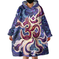 Universal Connection Zodiac Wearable Blanket Hoodie Cosmic Eye and Sacred Om Vibration