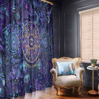 Universal Connection Zodiac Window Curtain Cosmic Eye and Sacred Om Vibration