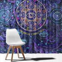 Universal Connection Zodiac Window Curtain Cosmic Eye and Sacred Om Vibration