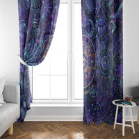 Universal Connection Zodiac Window Curtain Cosmic Eye and Sacred Om Vibration