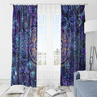 Universal Connection Zodiac Window Curtain Cosmic Eye and Sacred Om Vibration