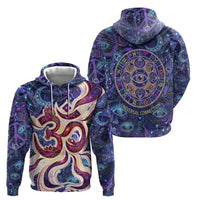 Universal Connection Zodiac Zip Hoodie Cosmic Eye and Sacred Om Vibration