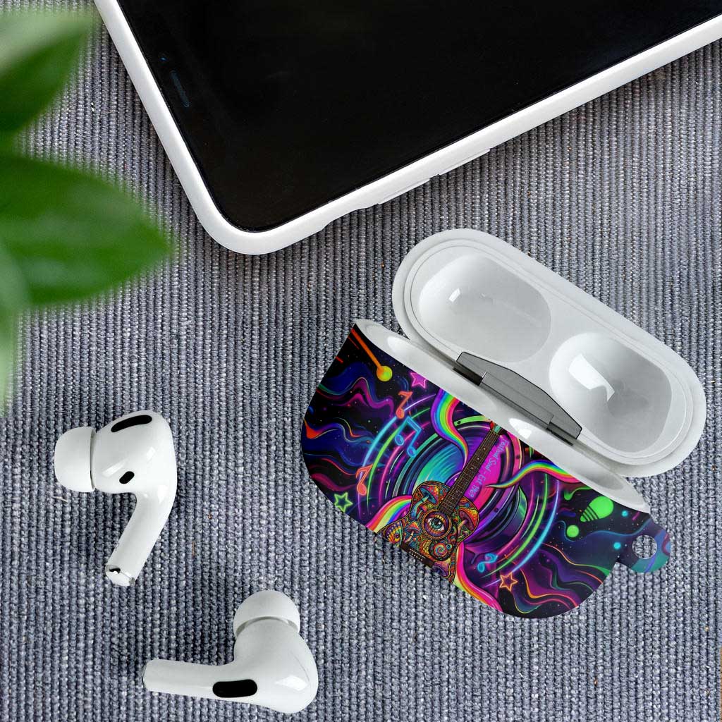 Trippy Guitar AirPods Case Festival Soul Psychedelic Music Vibes Since 1969