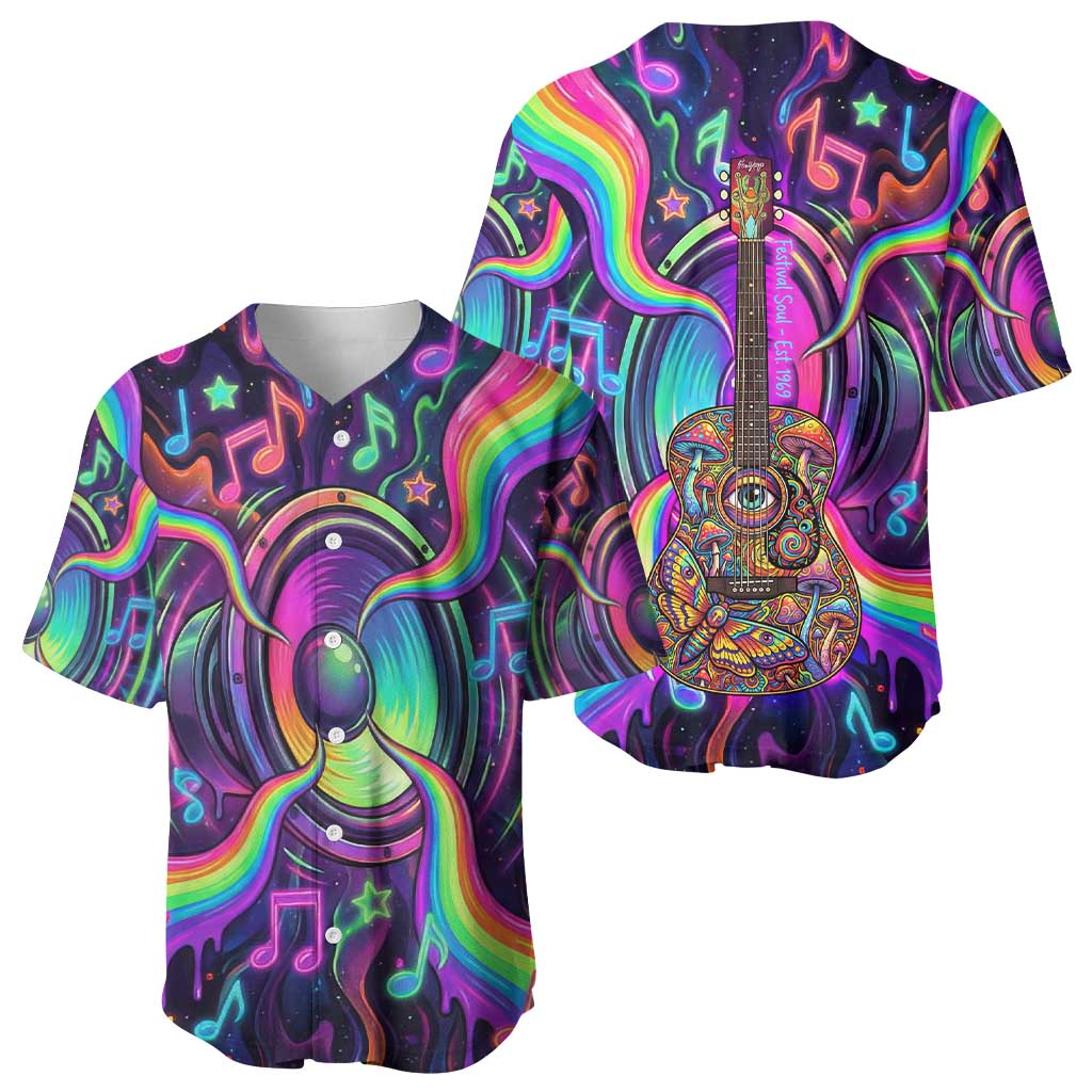 Trippy Guitar Baseball Jersey Festival Soul Psychedelic Music Vibes Since 1969
