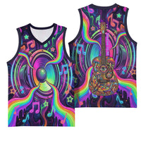 Trippy Guitar Basketball Jersey Festival Soul Psychedelic Music Vibes Since 1969