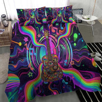 Trippy Guitar Bedding Set Festival Soul Psychedelic Music Vibes Since 1969