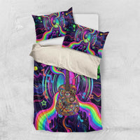 Trippy Guitar Bedding Set Festival Soul Psychedelic Music Vibes Since 1969