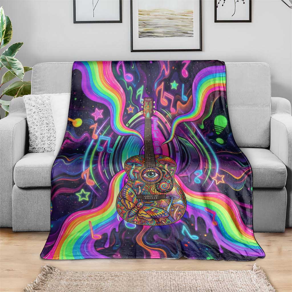 Trippy Guitar Blanket Festival Soul Psychedelic Music Vibes Since 1969