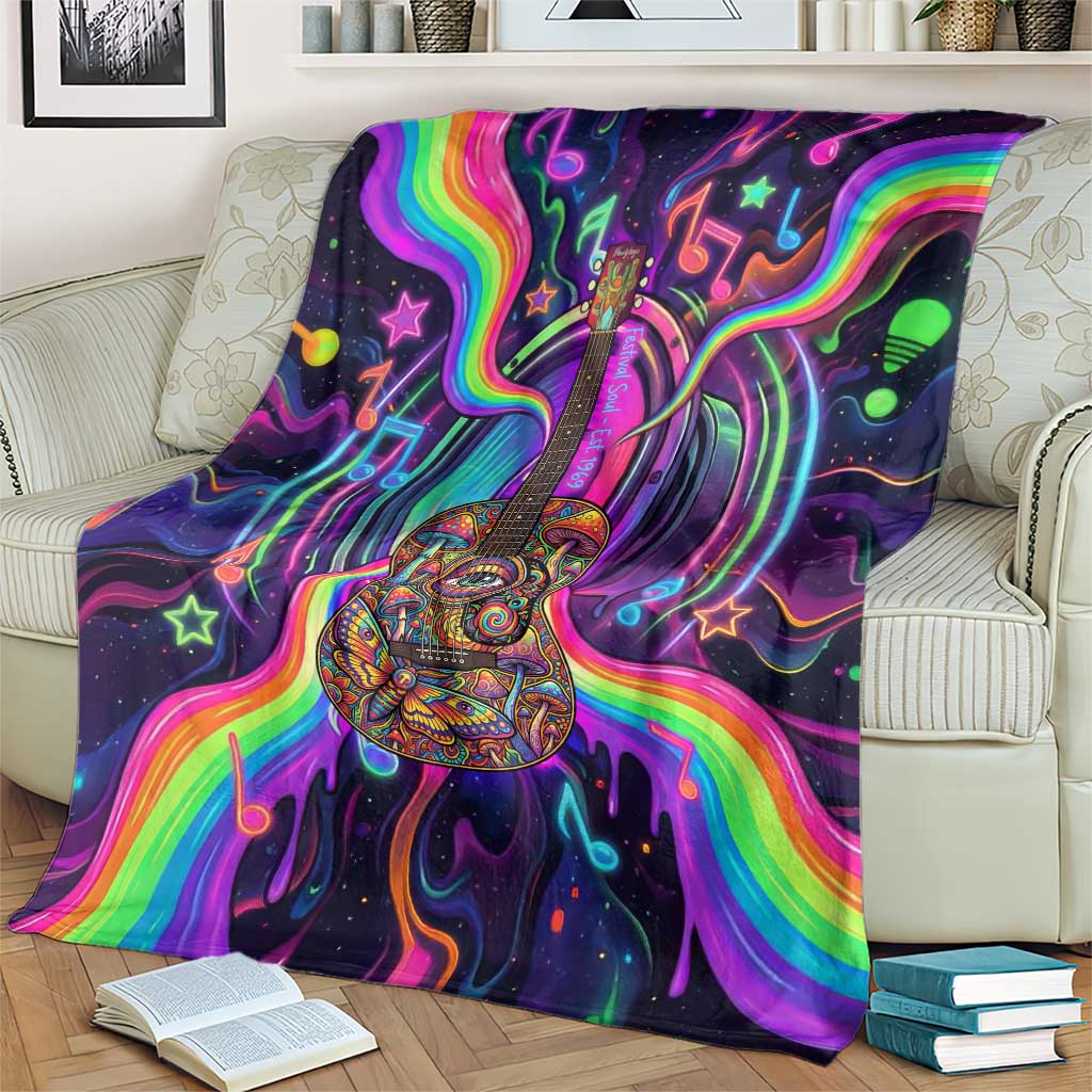 Trippy Guitar Blanket Festival Soul Psychedelic Music Vibes Since 1969