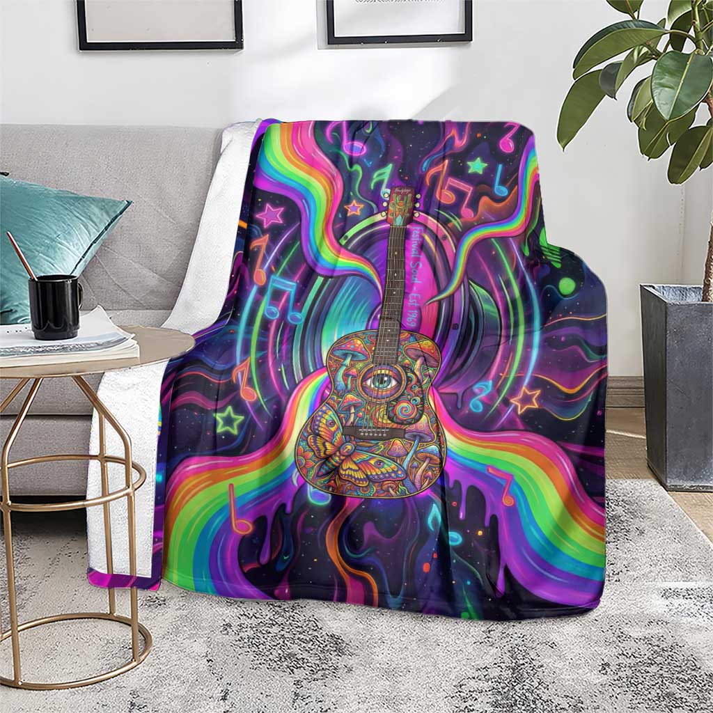Trippy Guitar Blanket Festival Soul Psychedelic Music Vibes Since 1969