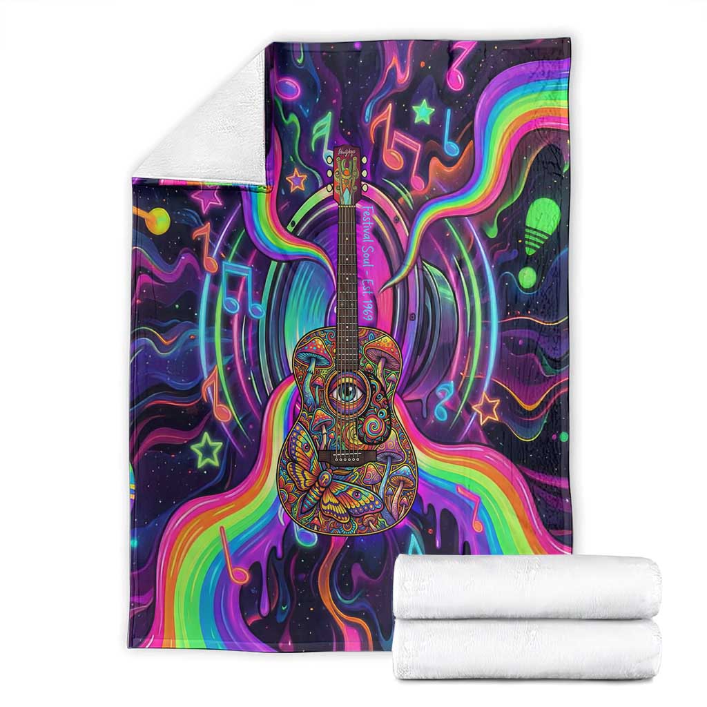 Trippy Guitar Blanket Festival Soul Psychedelic Music Vibes Since 1969