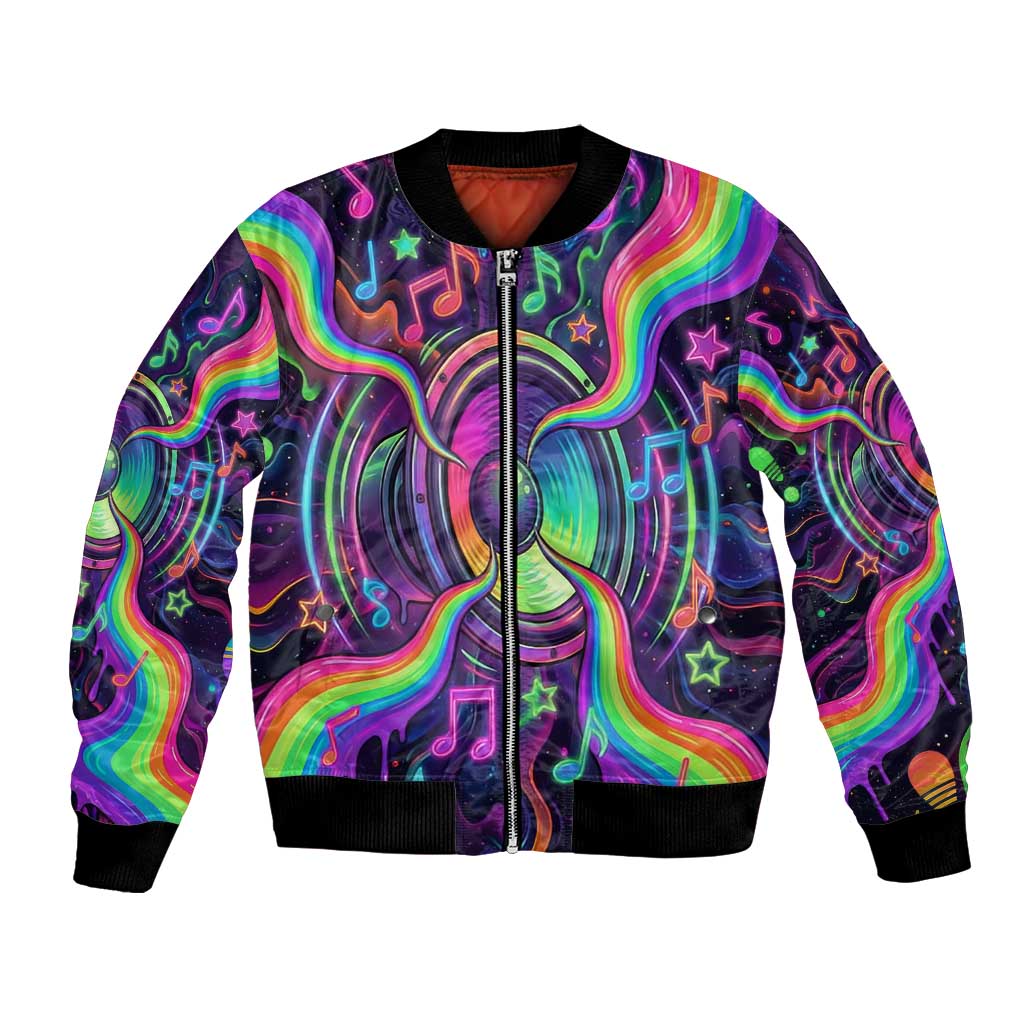 Trippy Guitar Bomber Jacket Festival Soul Psychedelic Music Vibes Since 1969