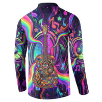 Trippy Guitar Button Sweatshirt Festival Soul Psychedelic Music Vibes Since 1969
