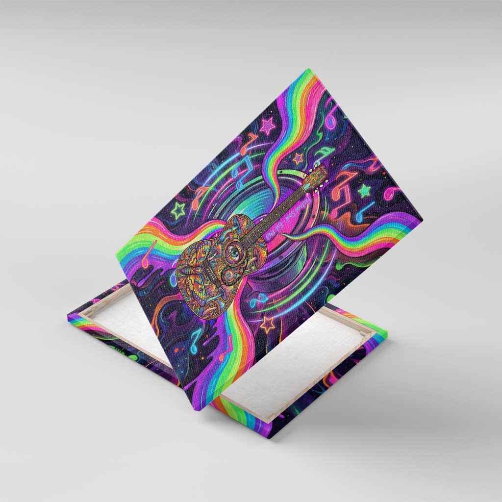 Trippy Guitar Canvas Wall Art Festival Soul Psychedelic Music Vibes Since 1969
