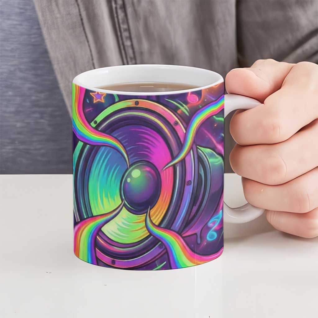 Trippy Guitar Ceramic Mug Festival Soul Psychedelic Music Vibes Since 1969