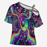 Trippy Guitar Cross Shoulder Shirt Festival Soul Psychedelic Music Vibes Since 1969