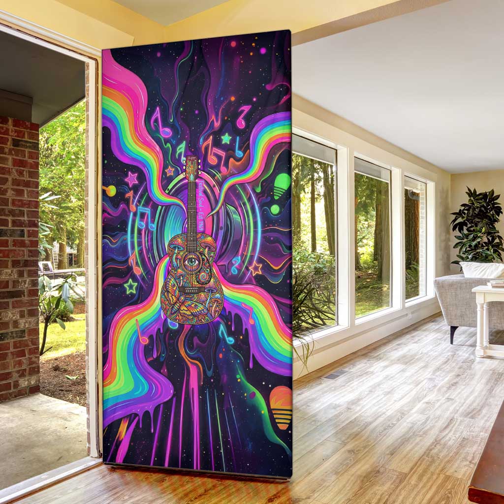 Trippy Guitar Door Cover Festival Soul Psychedelic Music Vibes Since 1969
