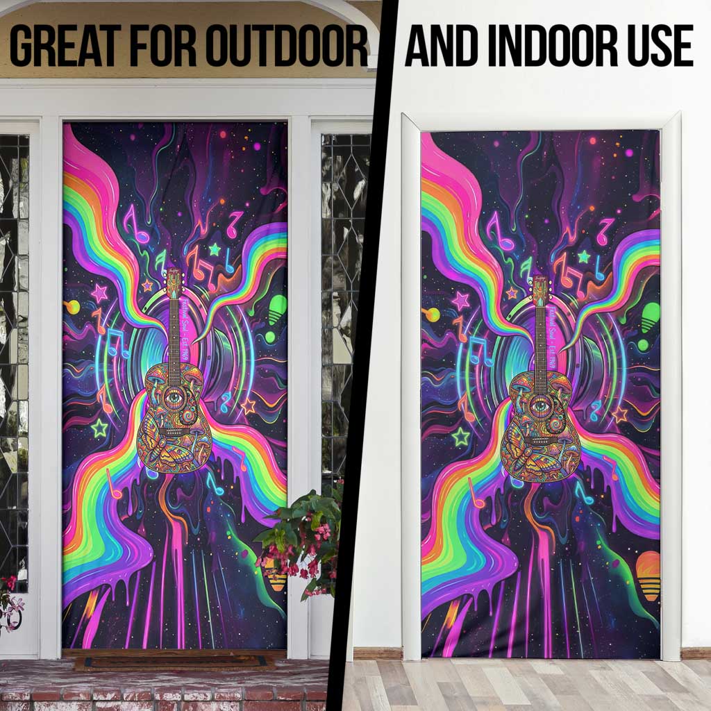 Trippy Guitar Door Cover Festival Soul Psychedelic Music Vibes Since 1969