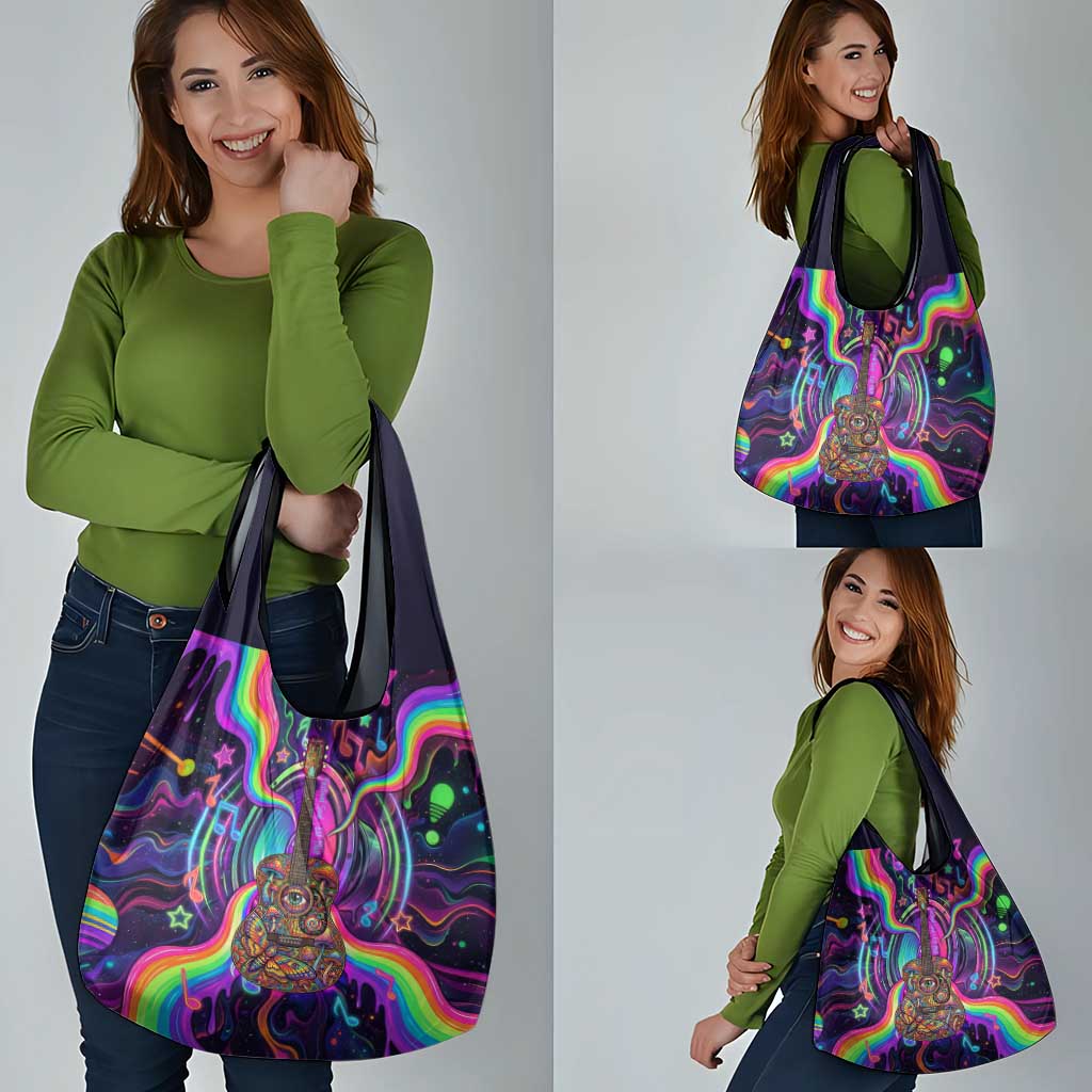 Trippy Guitar Grocery Bag Festival Soul Psychedelic Music Vibes Since 1969