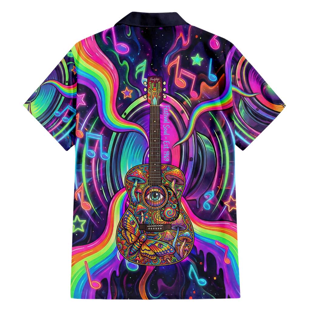 Trippy Guitar Hawaiian Shirt Festival Soul Psychedelic Music Vibes Since 1969
