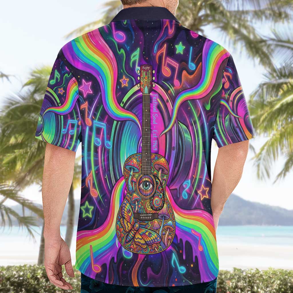Trippy Guitar Hawaiian Shirt Festival Soul Psychedelic Music Vibes Since 1969