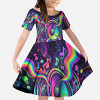 Trippy Guitar Kid Short Sleeve Dress Festival Soul Psychedelic Music Vibes Since 1969