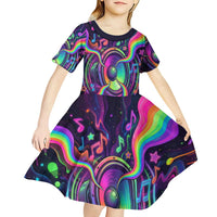 Trippy Guitar Kid Short Sleeve Dress Festival Soul Psychedelic Music Vibes Since 1969