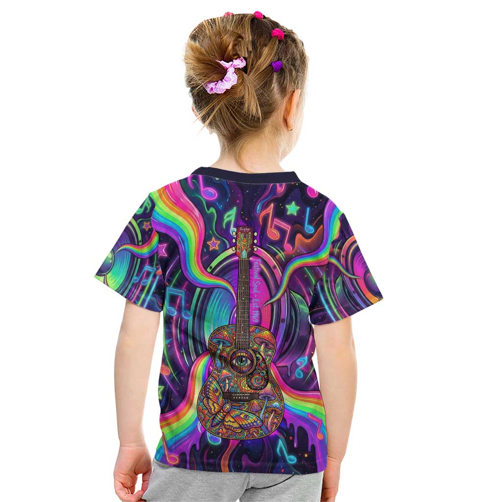 Trippy Guitar Kid T Shirt Festival Soul Psychedelic Music Vibes Since 1969