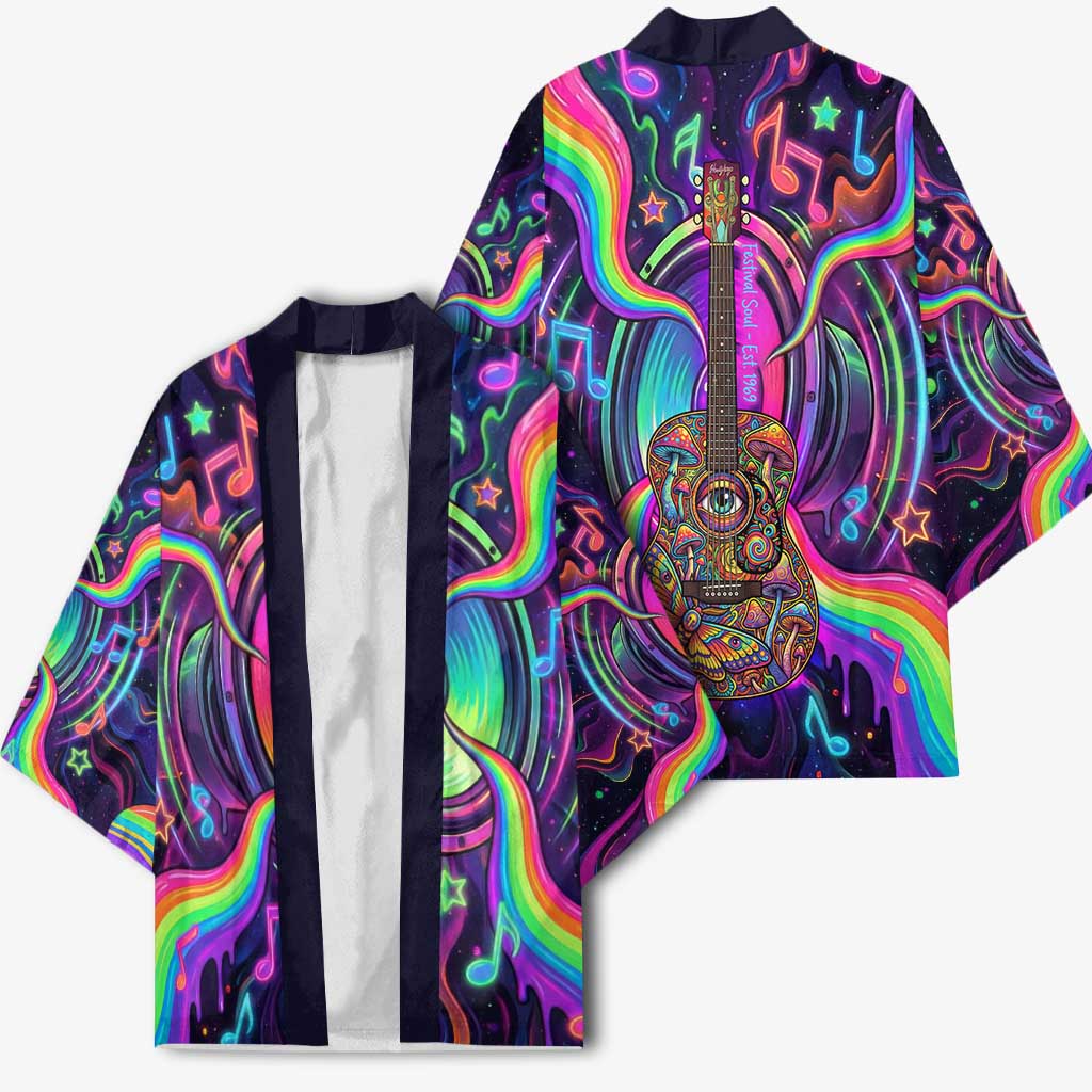 Trippy Guitar Kimono Festival Soul Psychedelic Music Vibes Since 1969