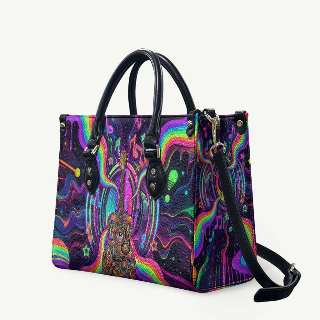 Trippy Guitar Leather Bag Festival Soul Psychedelic Music Vibes Since 1969