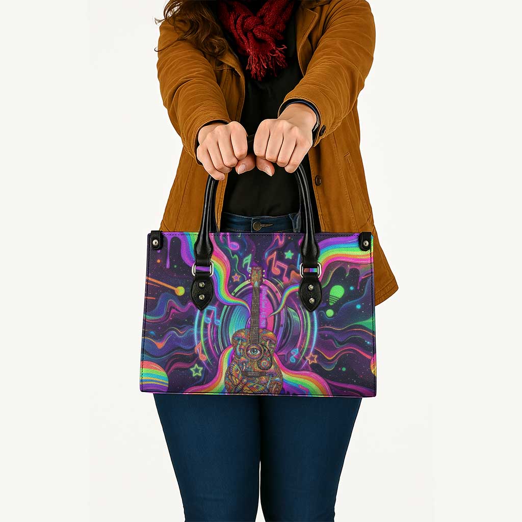 Trippy Guitar Leather Bag Festival Soul Psychedelic Music Vibes Since 1969
