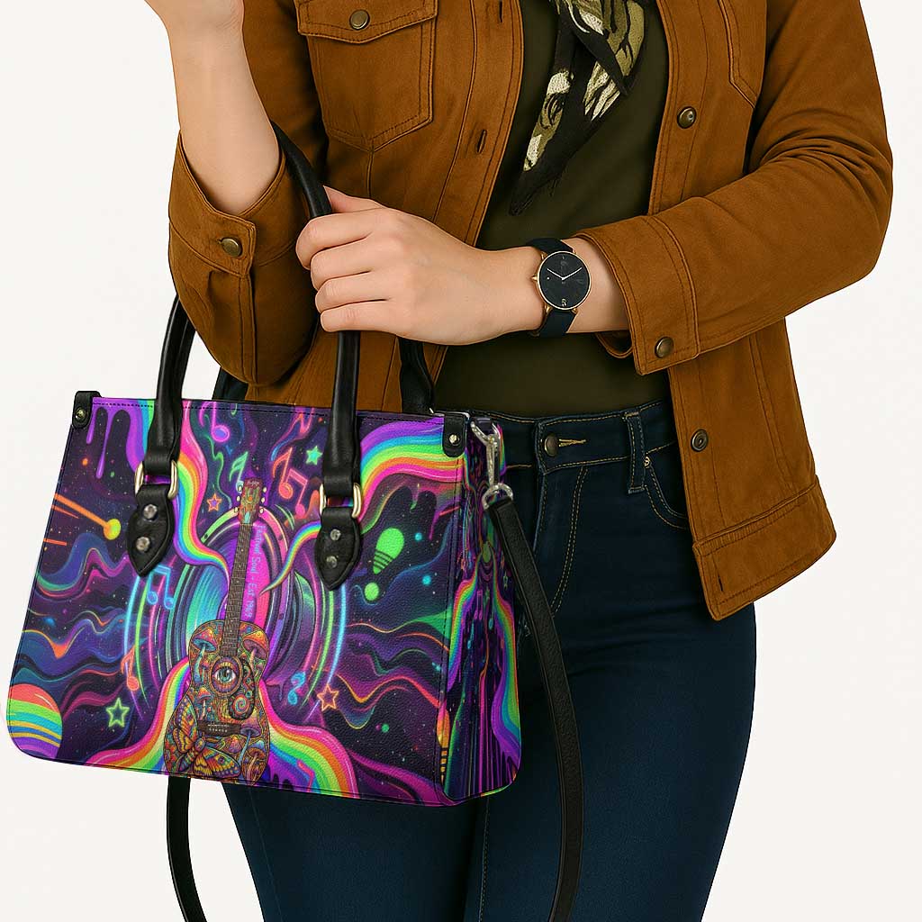 Trippy Guitar Leather Bag Festival Soul Psychedelic Music Vibes Since 1969