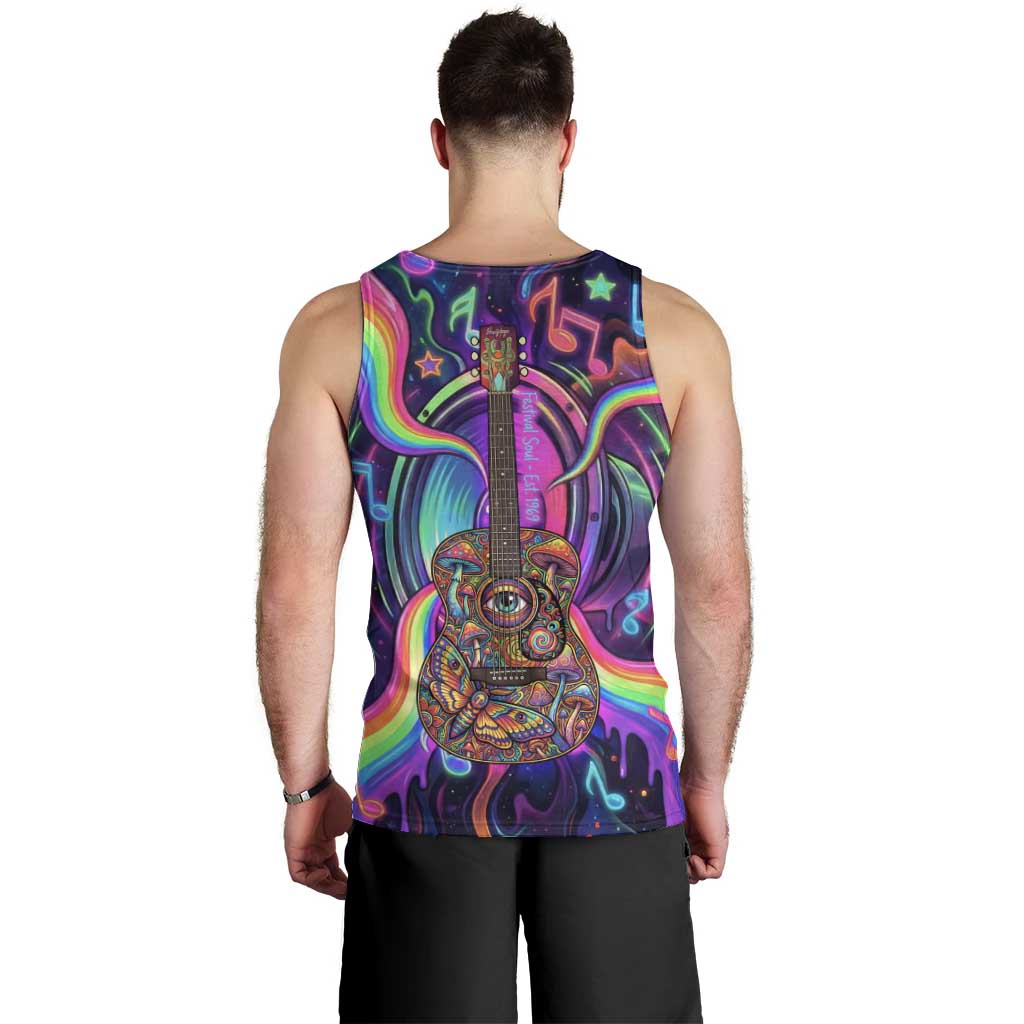 Trippy Guitar Men Tank Top Festival Soul Psychedelic Music Vibes Since 1969