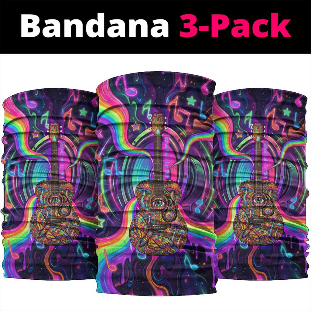 Trippy Guitar Neck Gaiter Festival Soul Psychedelic Music Vibes Since 1969