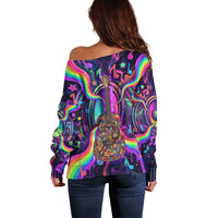 Trippy Guitar Off Shoulder Sweater Festival Soul Psychedelic Music Vibes Since 1969