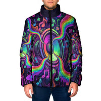 Trippy Guitar Padded Jacket Festival Soul Psychedelic Music Vibes Since 1969