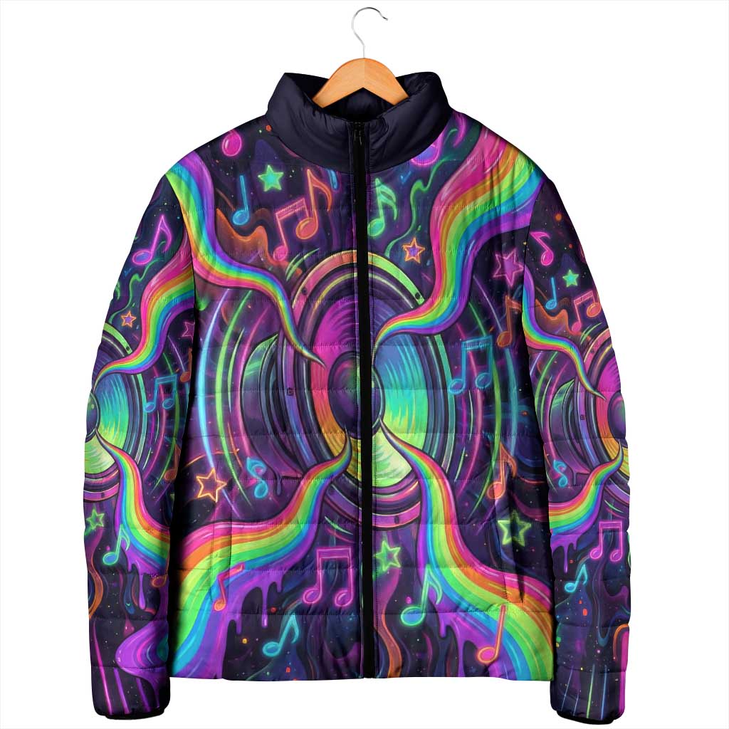 Trippy Guitar Padded Jacket Festival Soul Psychedelic Music Vibes Since 1969