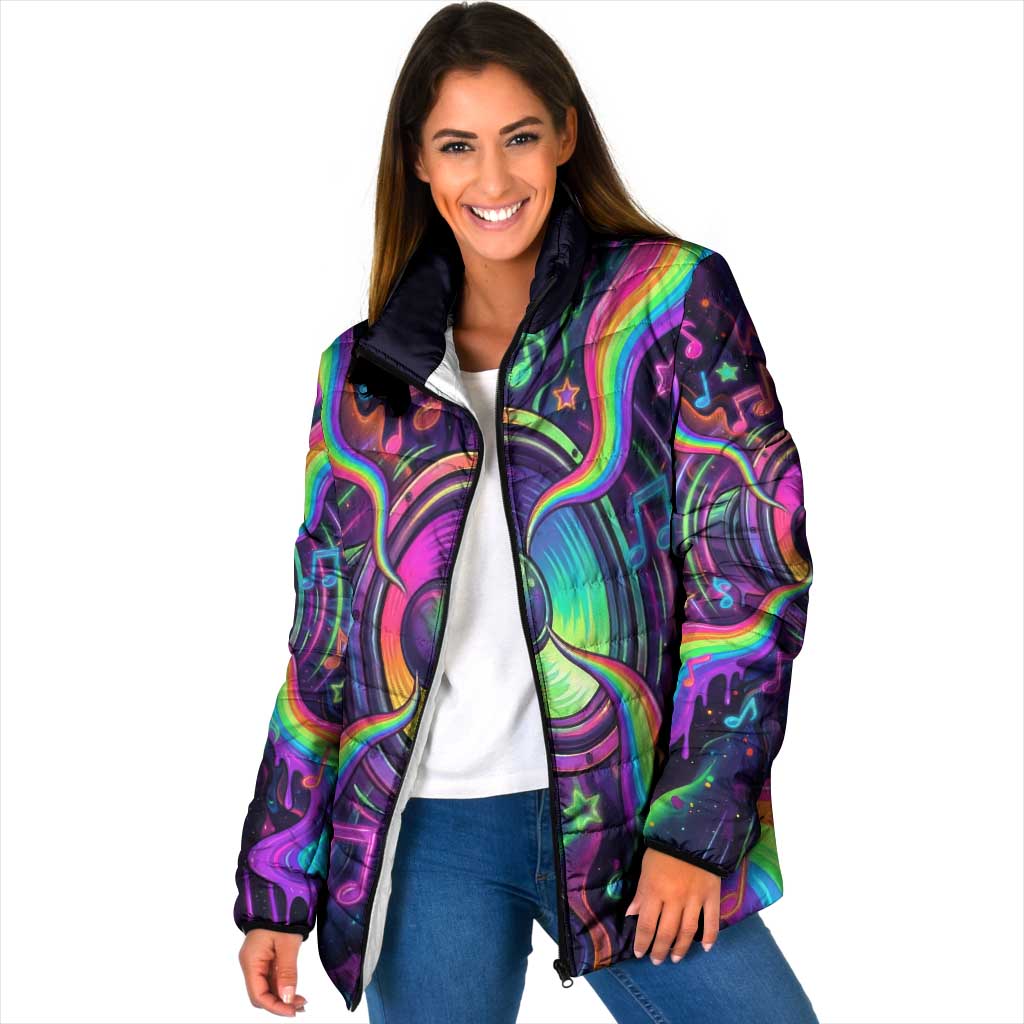 Trippy Guitar Padded Jacket Festival Soul Psychedelic Music Vibes Since 1969