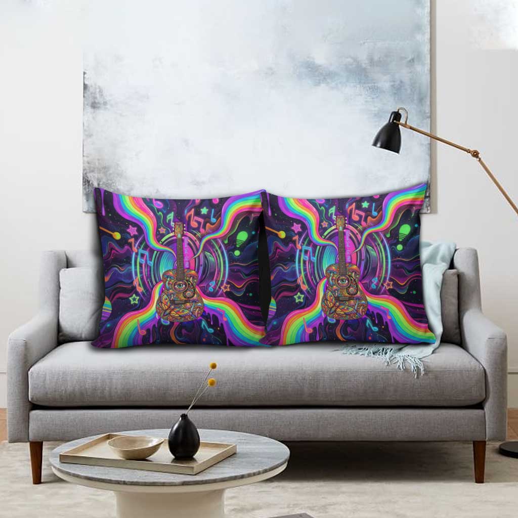 Trippy Guitar Pillow Cover Festival Soul Psychedelic Music Vibes Since 1969