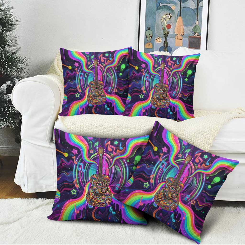 Trippy Guitar Pillow Cover Festival Soul Psychedelic Music Vibes Since 1969