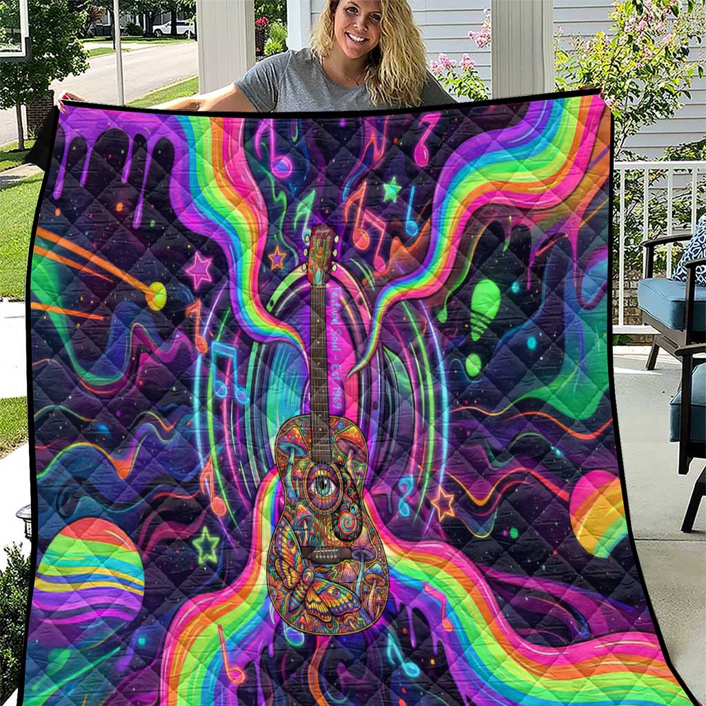 Trippy Guitar Quilt Festival Soul Psychedelic Music Vibes Since 1969