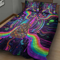 Trippy Guitar Quilt Bed Set Festival Soul Psychedelic Music Vibes Since 1969